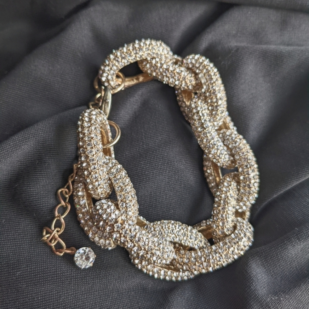 Guess cubic studded chain link bracelet